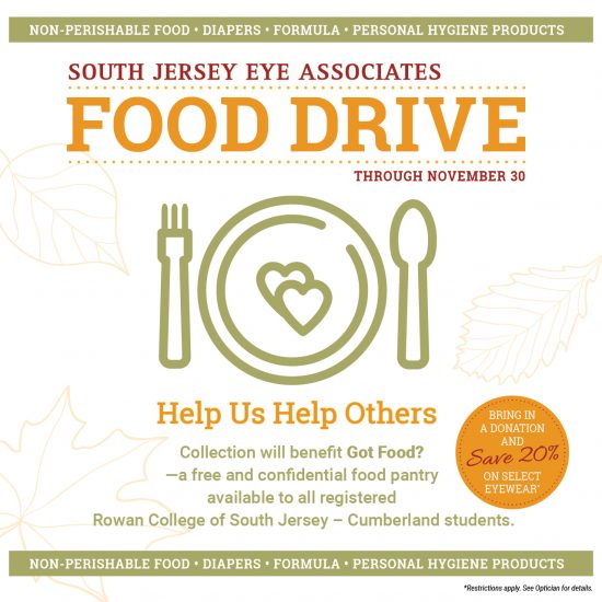 Sjea S Fall Food Drive South Jersey Eye Associates Eyecare